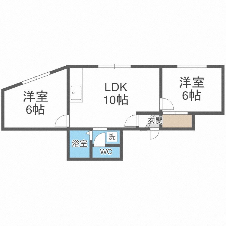 ドミール前田 2階 2LDK 賃貸物件詳細