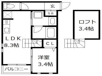 福岡県福津市手光南１ 福間駅 1LDK アパート 賃貸物件詳細
