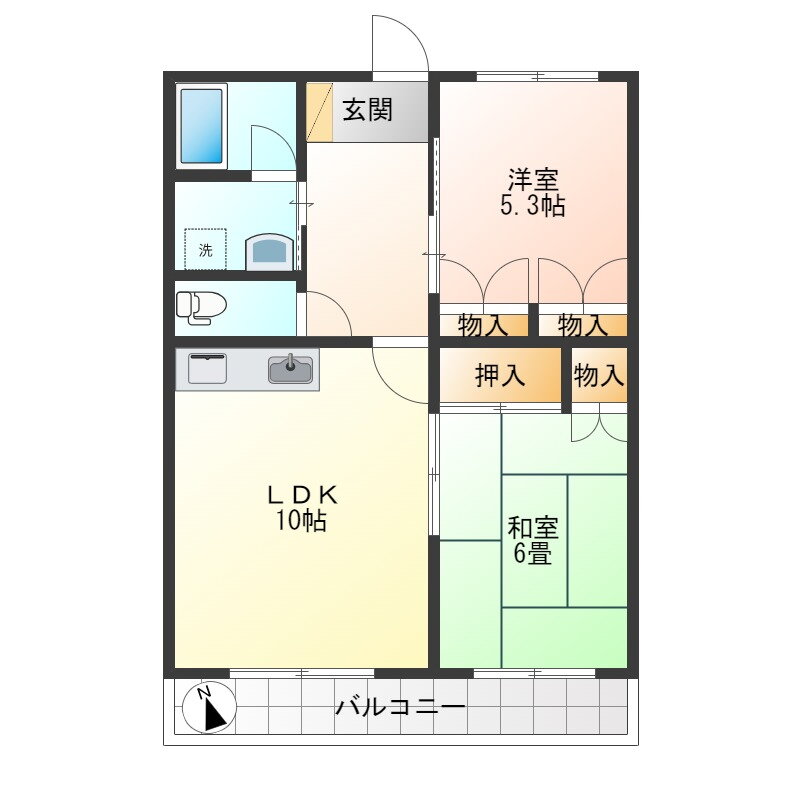 ＶＥＳＴＡ七日町 2階 2LDK 賃貸物件詳細