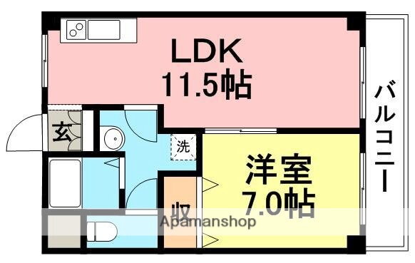 ヴィラ北田 3階 1LDK 賃貸物件詳細