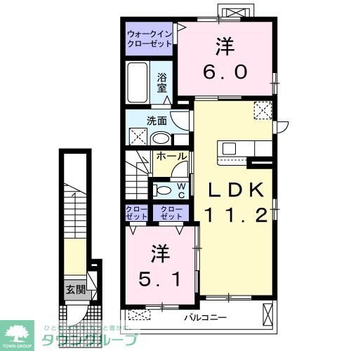 パストラル　山 2階 2LDK 賃貸物件詳細