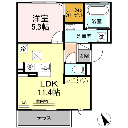 熊本県八代市田中西町 八代駅 1LDK アパート 賃貸物件詳細