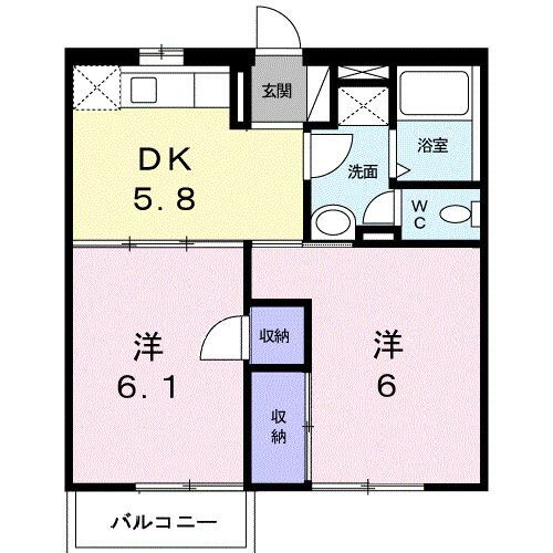 熊本県八代市田中北町 新八代駅 2DK アパート 賃貸物件詳細