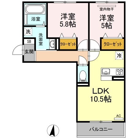 岡山県岡山市北区今保 庭瀬駅 2LDK アパート 賃貸物件詳細