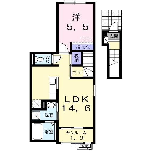 新潟県新潟市西区山田 新潟駅 1LDK アパート 賃貸物件詳細