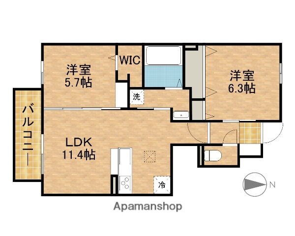 静岡県袋井市下山梨 袋井駅 2LDK アパート 賃貸物件詳細