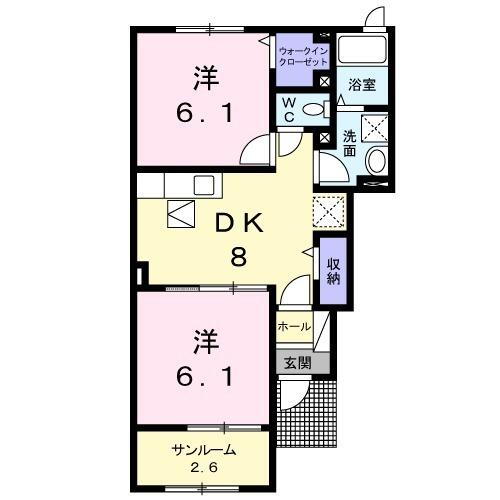福岡県久留米市高良内町 久留米大学前駅 2DK アパート 賃貸物件詳細