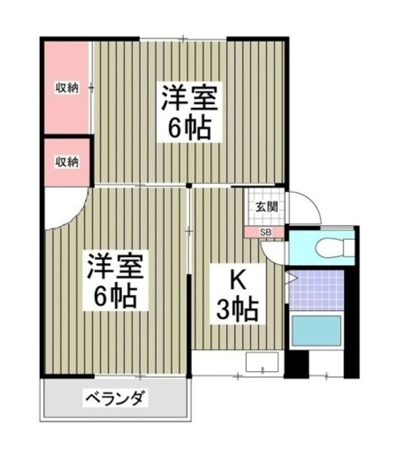 千葉県千葉市若葉区若松町 桜木駅 2K アパート 賃貸物件詳細