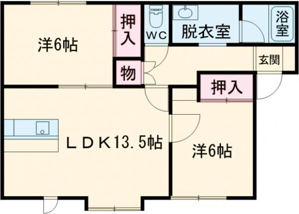 ハイツフィオーレ 2階 2LDK 賃貸物件詳細