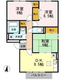 岡山県岡山市北区平野 庭瀬駅 3DK アパート 賃貸物件詳細
