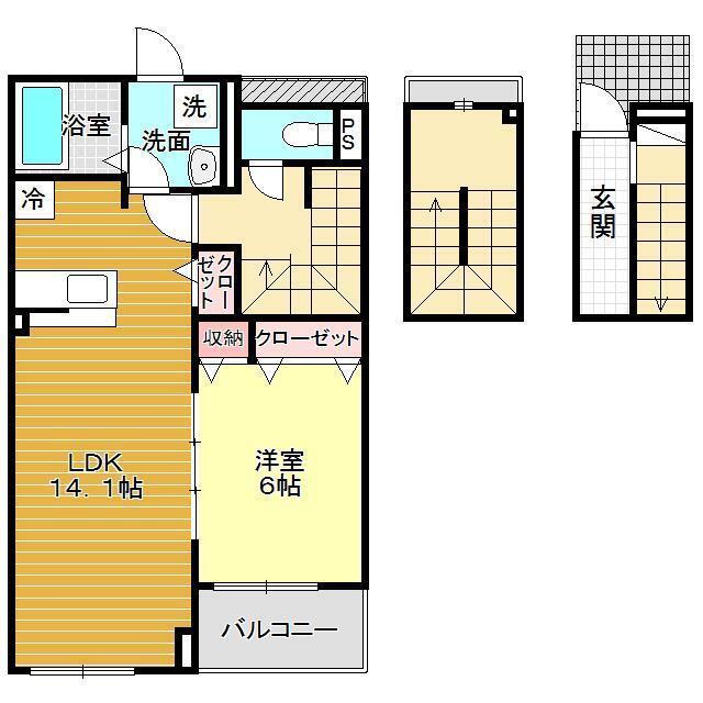 山口県下関市富任町７ 安岡駅 1LDK アパート 賃貸物件詳細