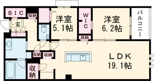 福岡県福岡市中央区赤坂２ 赤坂駅 2LDK マンション 賃貸物件詳細