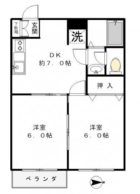 東京都立川市西砂町５ 西武立川駅 2DK アパート 賃貸物件詳細