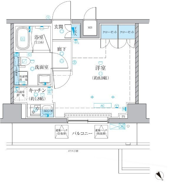 ベルシード梅島ブランシュ 6階 ワンルーム 賃貸物件詳細