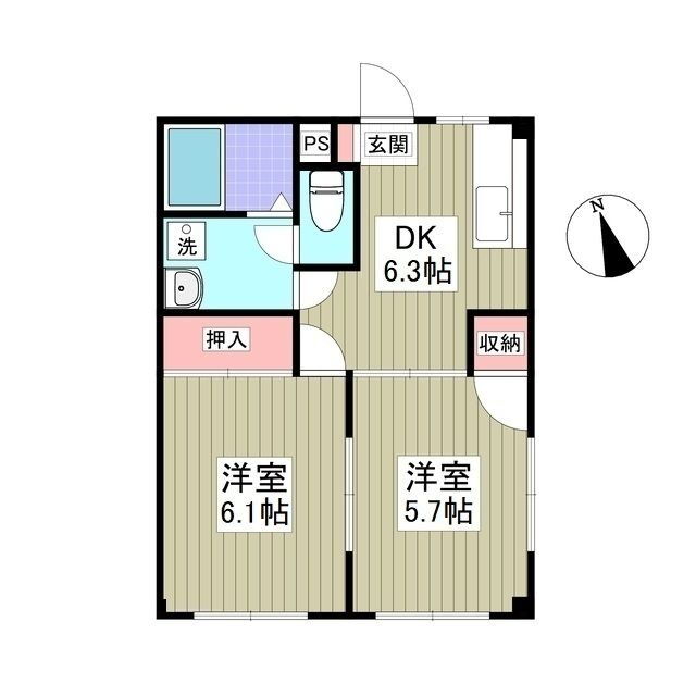 群馬県館林市緑町２ 館林駅 2DK マンション 賃貸物件詳細