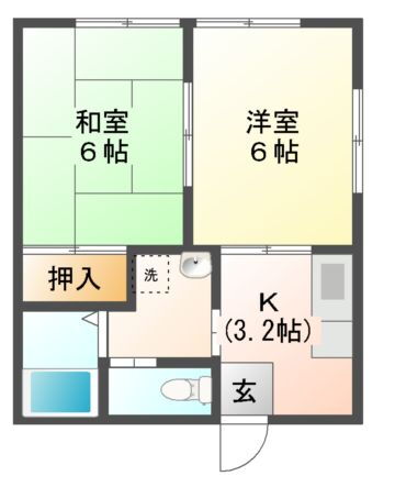 青森県八戸市売市１ 2K アパート 賃貸物件詳細