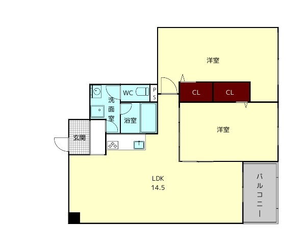 トミオコート 3階 2LDK 賃貸物件詳細