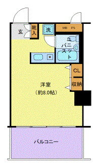コスモ横浜鶴見 2階 ワンルーム 賃貸物件詳細