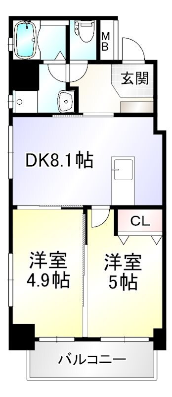 福岡県北九州市小倉北区下到津１ 南小倉駅 2DK マンション 賃貸物件詳細