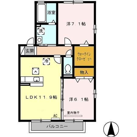 岐阜県各務原市鵜沼朝日町４ 名電各務原駅 2LDK アパート 賃貸物件詳細