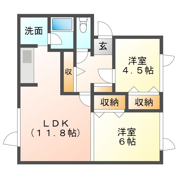 北海道苫小牧市美原町３ 錦岡駅 2LDK アパート 賃貸物件詳細