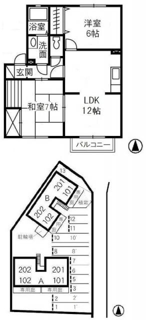 岡山県倉敷市上富井 西富井駅 2LDK アパート 賃貸物件詳細