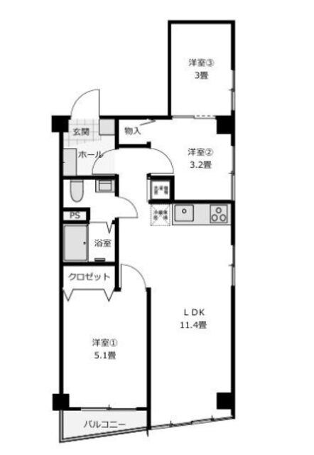 東京都新宿区下落合３ 目白駅 3LDK マンション 賃貸物件詳細
