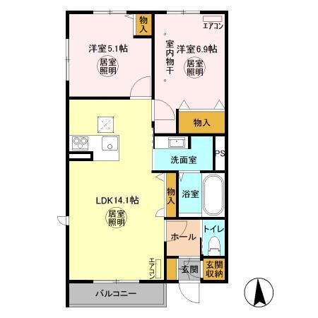 ラッフルズ 1階 1LDK 賃貸物件詳細