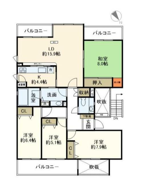 ハイツ東戸塚ＩＩＢ号棟 5階 3LDK 賃貸物件詳細