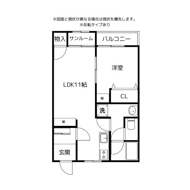 富山県富山市北代 1LDK アパート 賃貸物件詳細