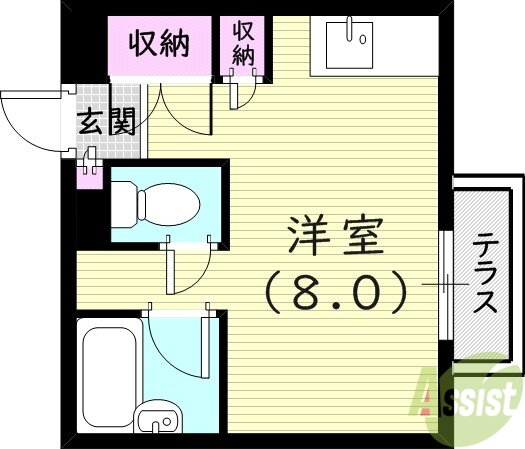 兵庫県西宮市上ケ原三番町 甲東園駅 ワンルーム アパート 賃貸物件詳細