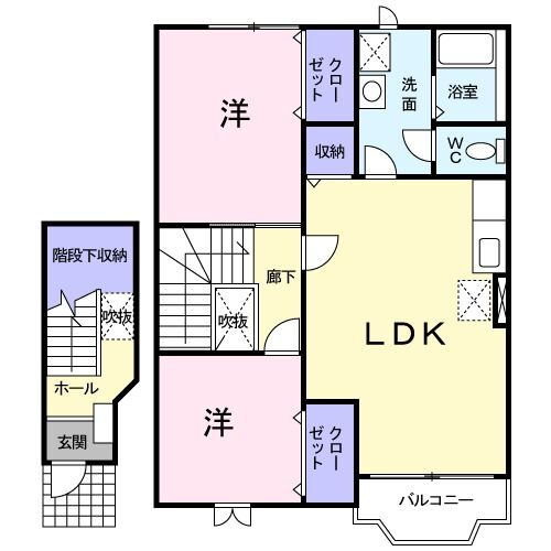 青森県八戸市大字白銀町字姥久保 白銀駅 2LDK アパート 賃貸物件詳細