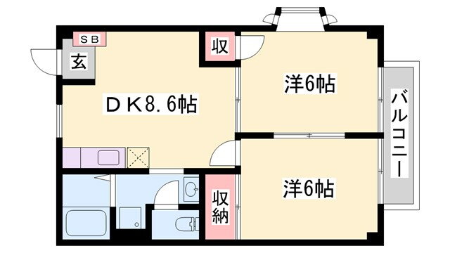 兵庫県姫路市御立西６ 姫路駅 2DK アパート 賃貸物件詳細