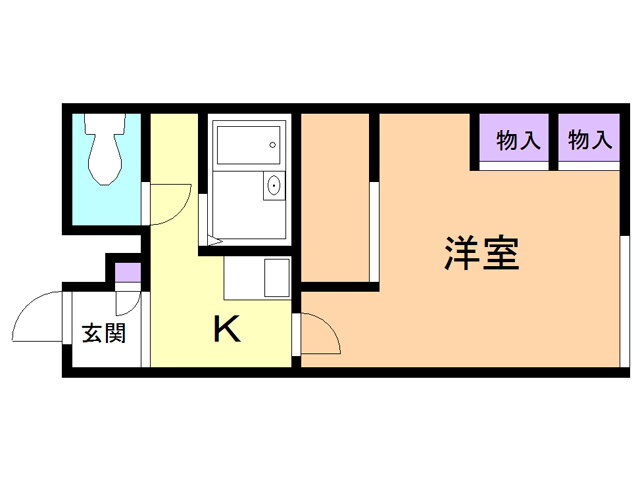 北海道函館市山の手３ 1K アパート 賃貸物件詳細