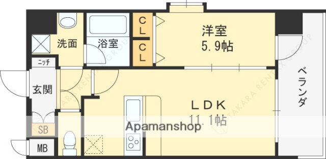 大阪府大阪市北区本庄西１ 中崎町駅 1LDK マンション 賃貸物件詳細