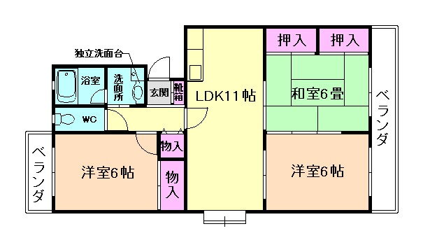 フォルク北千里Ｂ棟 4階 3LDK 賃貸物件詳細