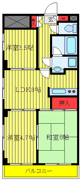 東京都北区赤羽２ 赤羽駅 3DK マンション 賃貸物件詳細