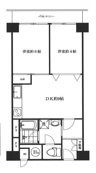 ローズハイツ田町 9階 2DK 賃貸物件詳細