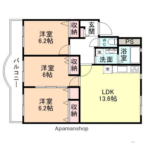 コンチネンタル堀川 3階 3LDK 賃貸物件詳細