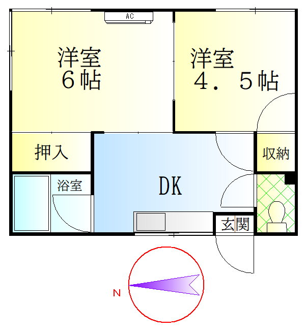 神奈川県厚木市下荻野 本厚木駅 2DK アパート 賃貸物件詳細