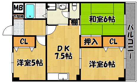 コーポ貴崎 4階 3DK 賃貸物件詳細