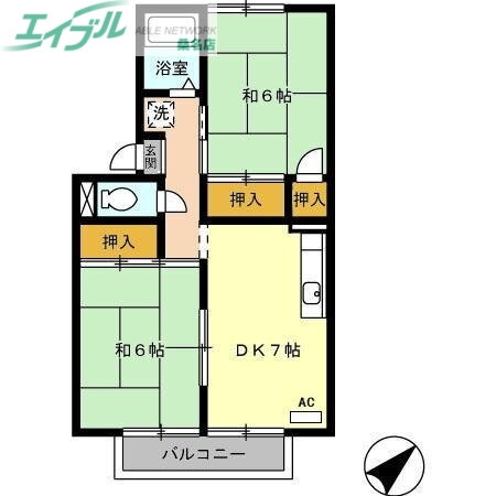 三重県桑名市大山田４ 星川駅 2DK アパート 賃貸物件詳細