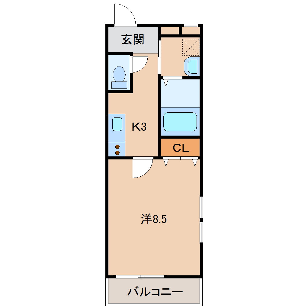 和歌山県和歌山市中之島 紀伊中ノ島駅 1K アパート 賃貸物件詳細
