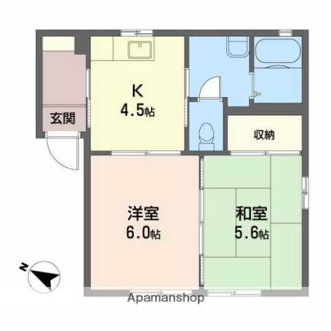 秋田県秋田市桜２ 秋田駅 2K アパート 賃貸物件詳細