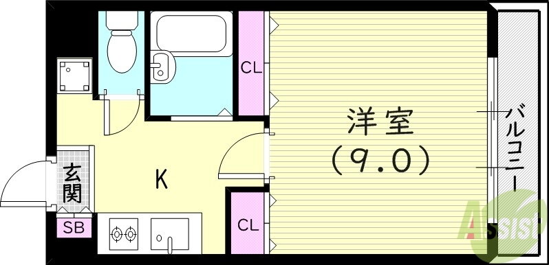 兵庫県西宮市甲子園口２ 甲子園口駅 1K マンション 賃貸物件詳細