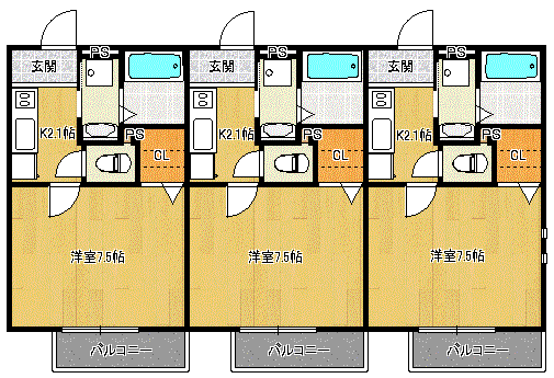 エフメゾン伏原 2階 1K 賃貸物件詳細