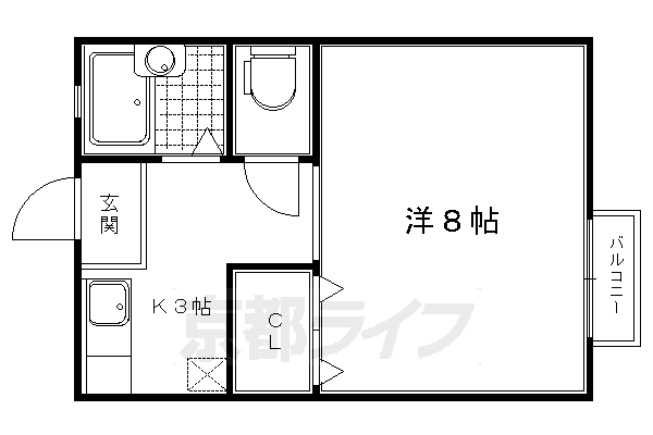 京都府京都市左京区北白川上別当町 出町柳駅 1K アパート 賃貸物件詳細