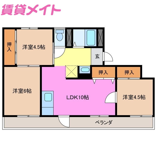 三重県津市森町 川合高岡駅 3LDK マンション 賃貸物件詳細