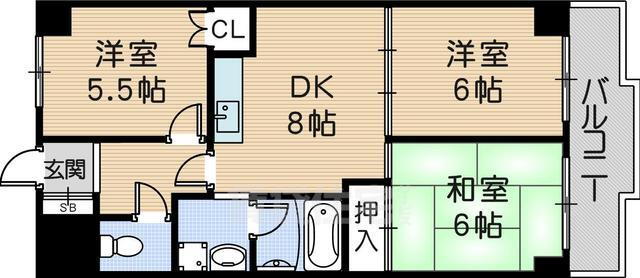 兵庫県尼崎市西立花町２ 立花駅 3DK マンション 賃貸物件詳細