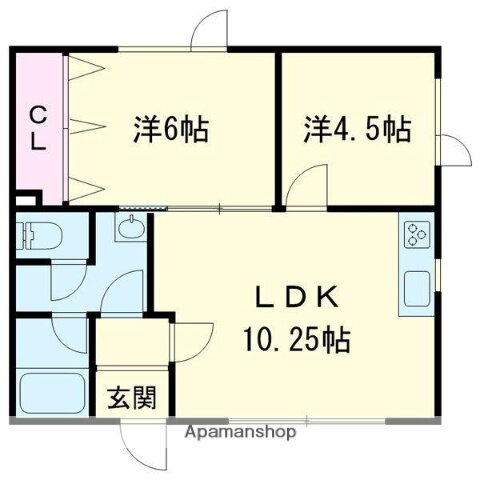 北海道室蘭市宮の森町３ 東室蘭駅 2LDK アパート 賃貸物件詳細